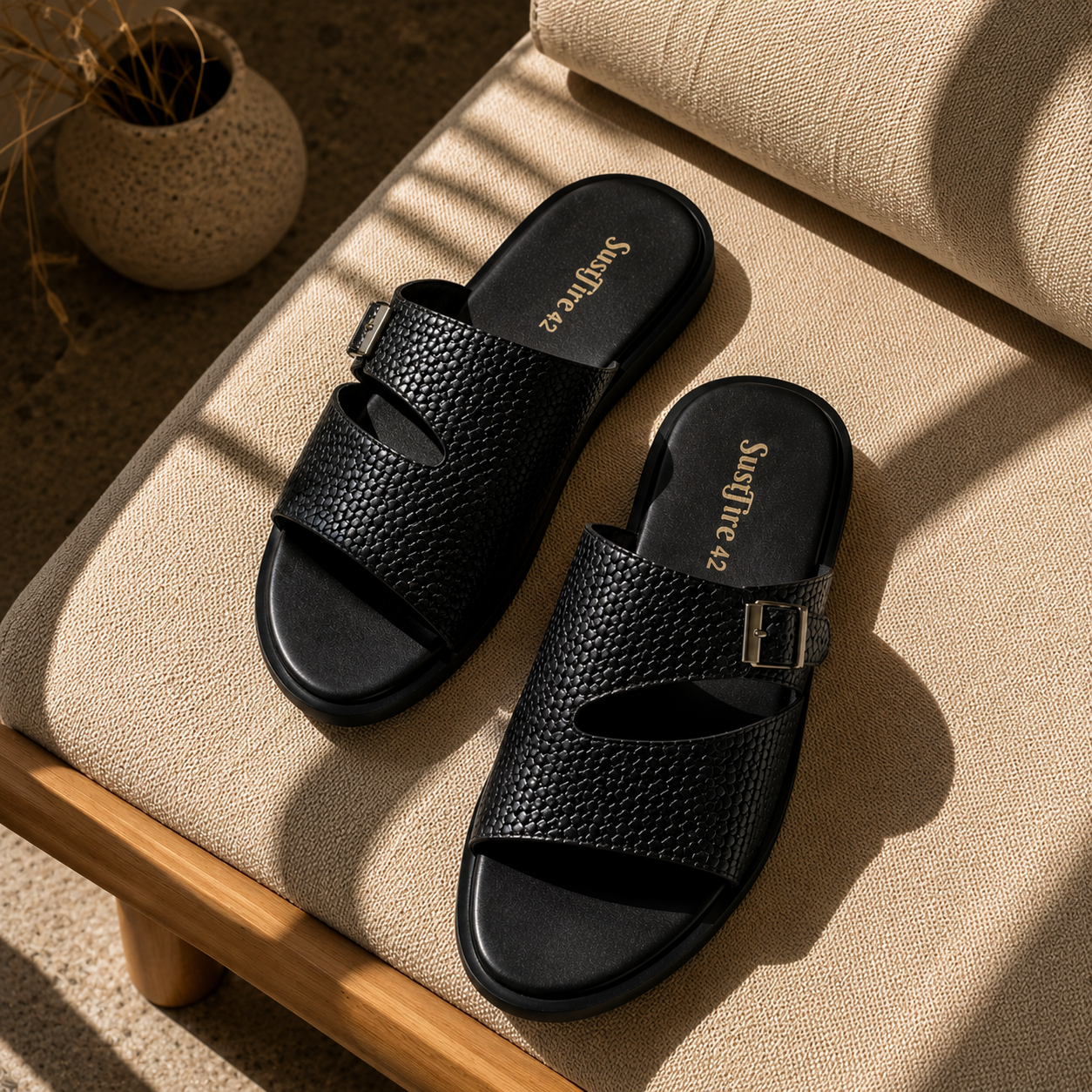 Dune Black – Handcrafted Sustainable Footwear | SusTire